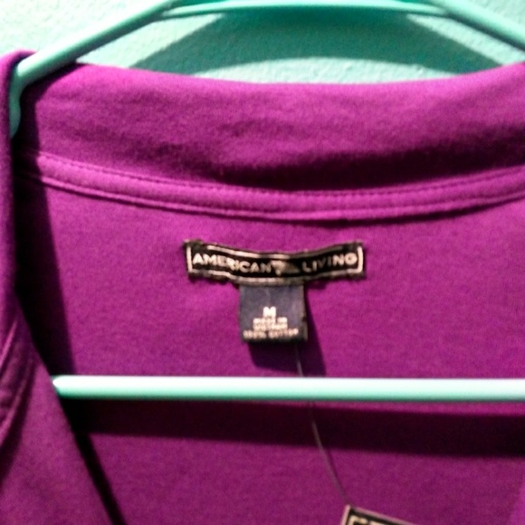 NWT American Living Purple Size M 4 Pocket Top - Picture 5 of 5